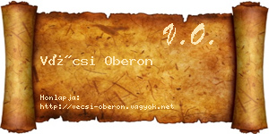 Vécsi Oberon névjegykártya